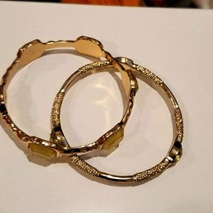 NWOT Marlyn Schiff Goldtone Jewel Bangles set.